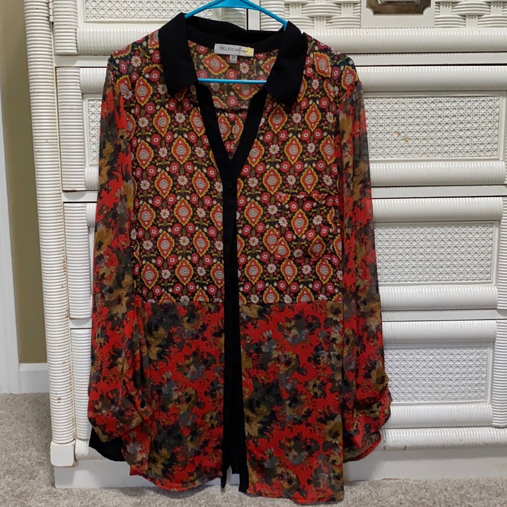 Colorful plus size blouse